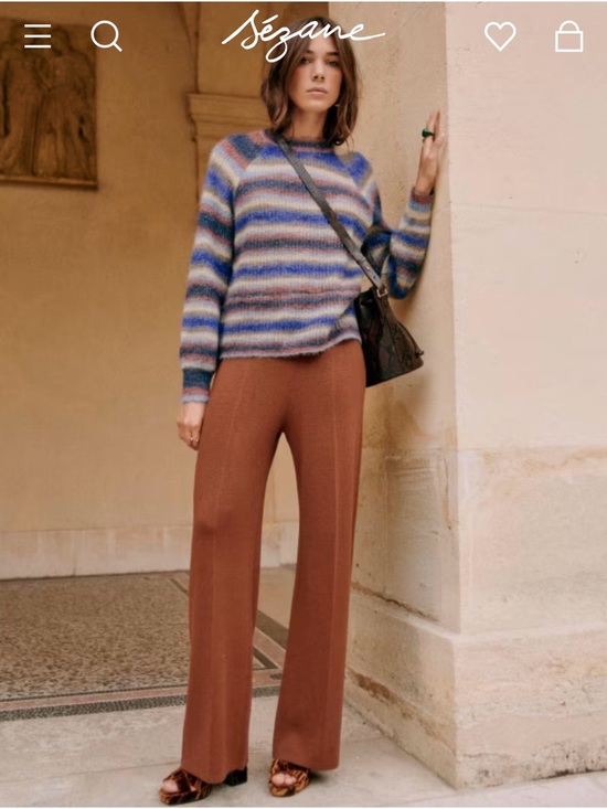 Sezane Pants - Sezane - Matthew 100% Merino wool pants - S - Hazelnut colour